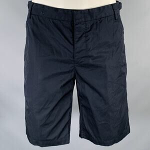 LANVIN Size 34 Navy Cotton Button Fly Shorts